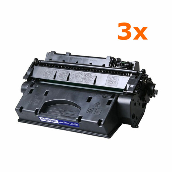 3 Adet HP CE505X Siyah Muadil Toner Kartuşu