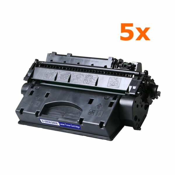 5 Adet HP CE505X Siyah Muadil Toner Kartuşu