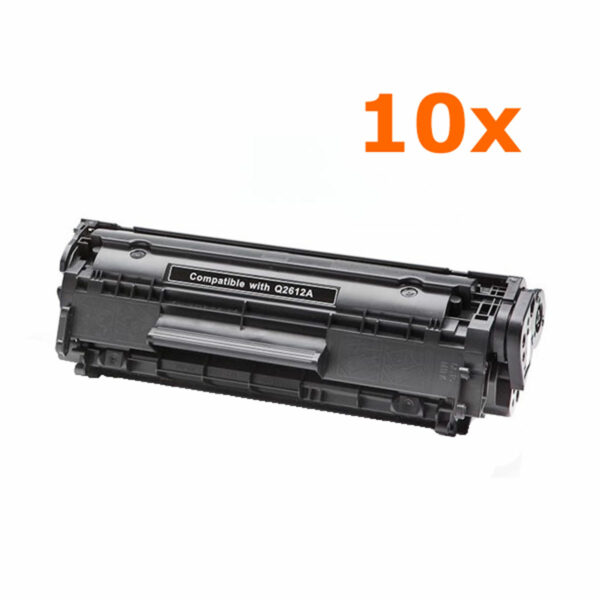 10 Adet HP Q2612A Siyah Muadil Toner Kartuşu