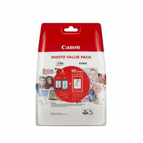 Canon PG-46 ve CL-56 Orijinal Siyah ve Renkli Mürekkep-Kartuşları